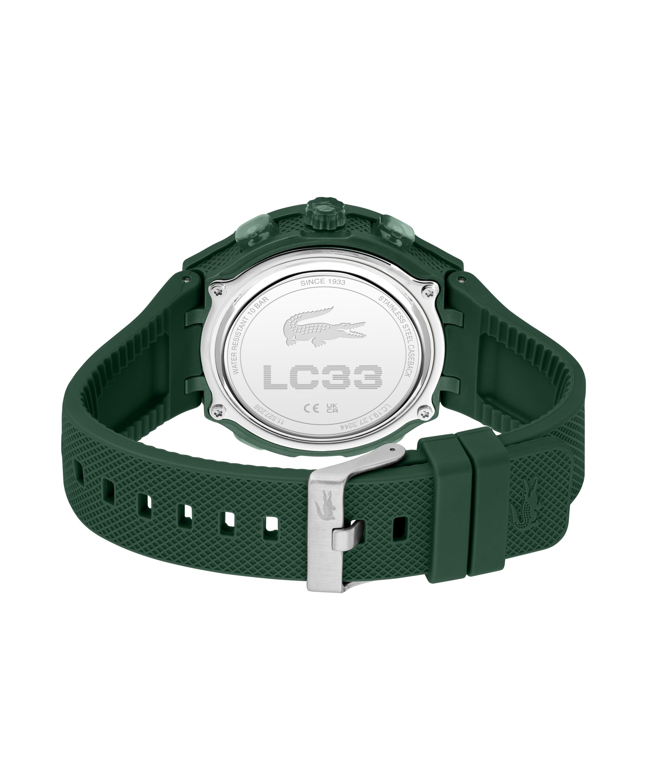 Lacoste Montre Quartz Multifonction Analogique-Digitale pour Homme Collection LC33 avec Bracelet en Silicone Vert - 2011449