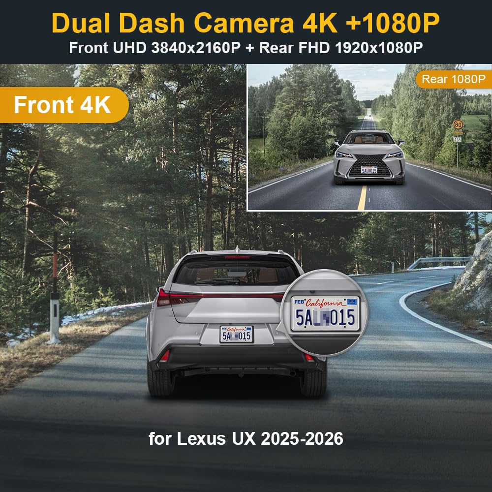 Amazon.com: Fitcamx Front 4K+Rear 1080P Dash Cam Adapts for Lexus