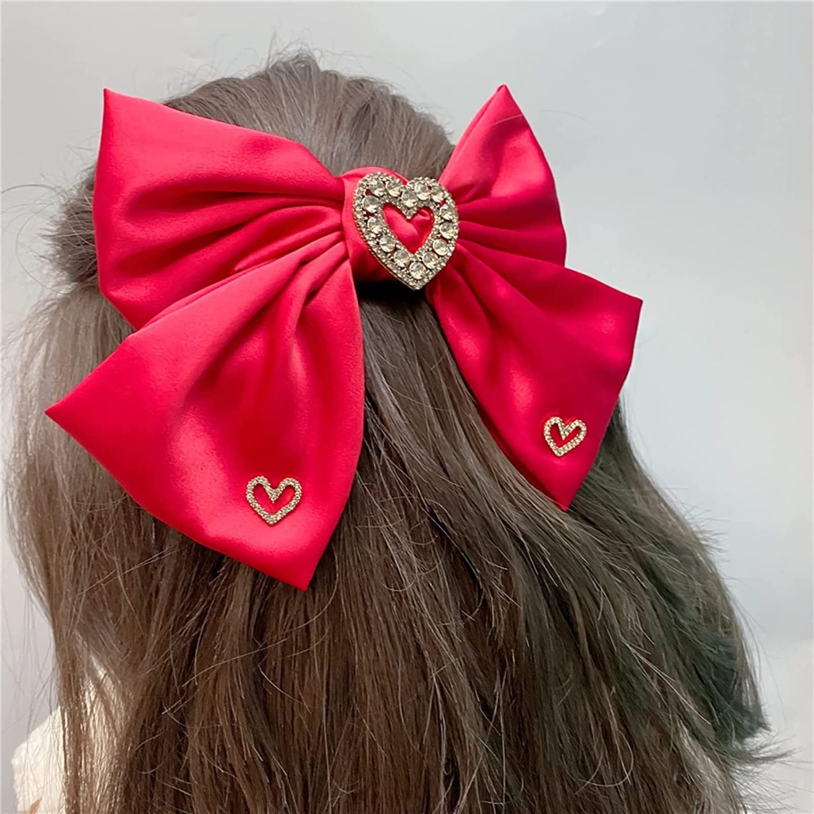 Cerchietto for capelli, elastici for capelli, fasce for capelli, accessori for capelli, elastici in seta for capelli, fermaglio for capelli con fiocco grande tempestato di diamanti fermaglio a molla i