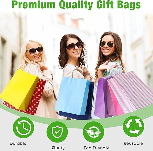 Miniatura 5 de Tenceur 28 bolsas de regalo de varios tamaños, bolsas de regalo de papel a granel, bolsas de regalo con asas para el día de San Valentín,