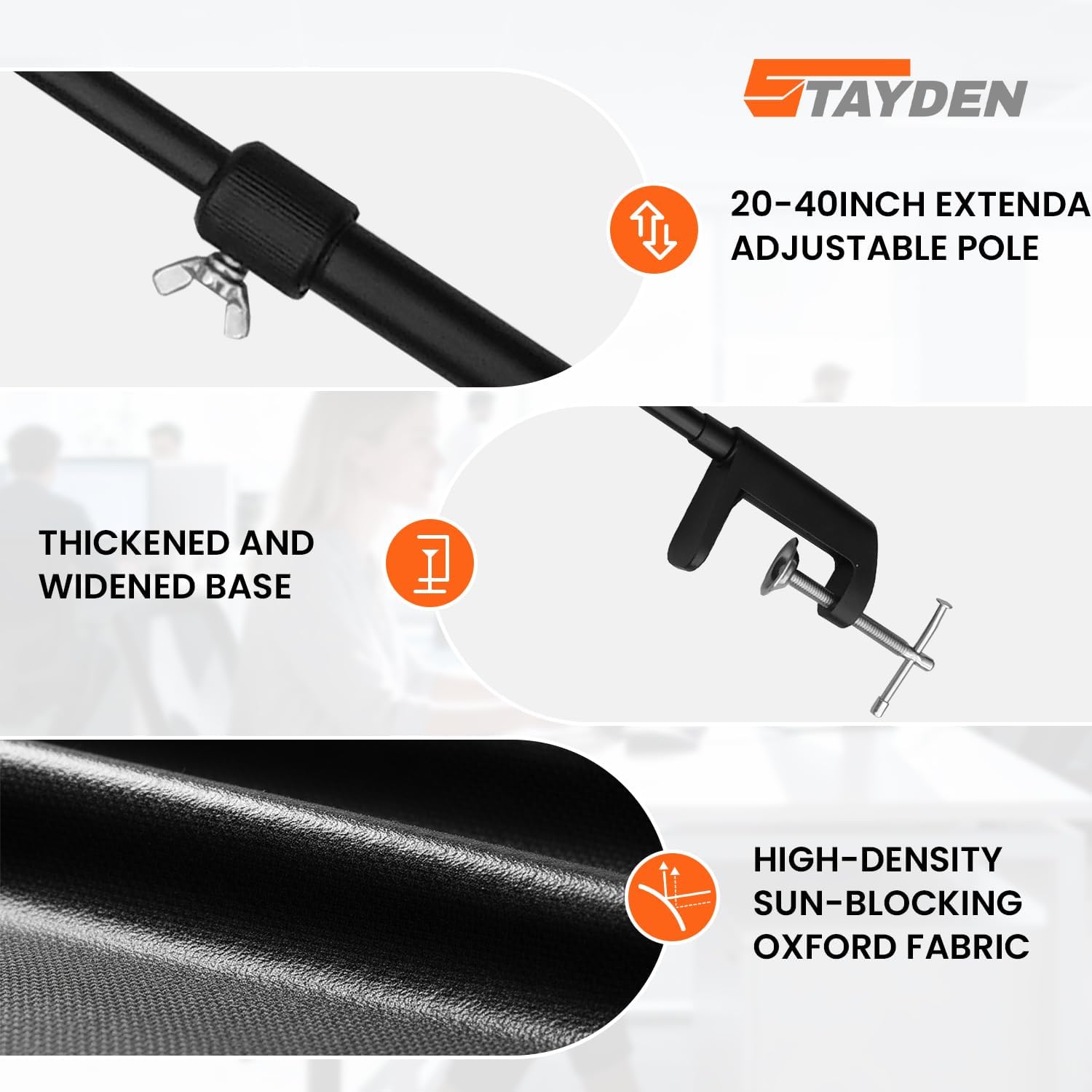 Office Cubicle and Desk Shade, Suitable for Cubicle to Block Light and Privacy Protection Cubicle Light Shield Black Diameter 65 inches（Black）