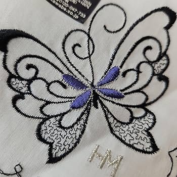 Amazon.co.jp: ハナエモリ HM 蝶刺繍 ハンカチ 45cm : ファッション