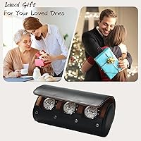 Vista 5 de 2Slots - Caja de viaje de cuero para reloj, hecha a mano, para hombres y mujeres, color negro
