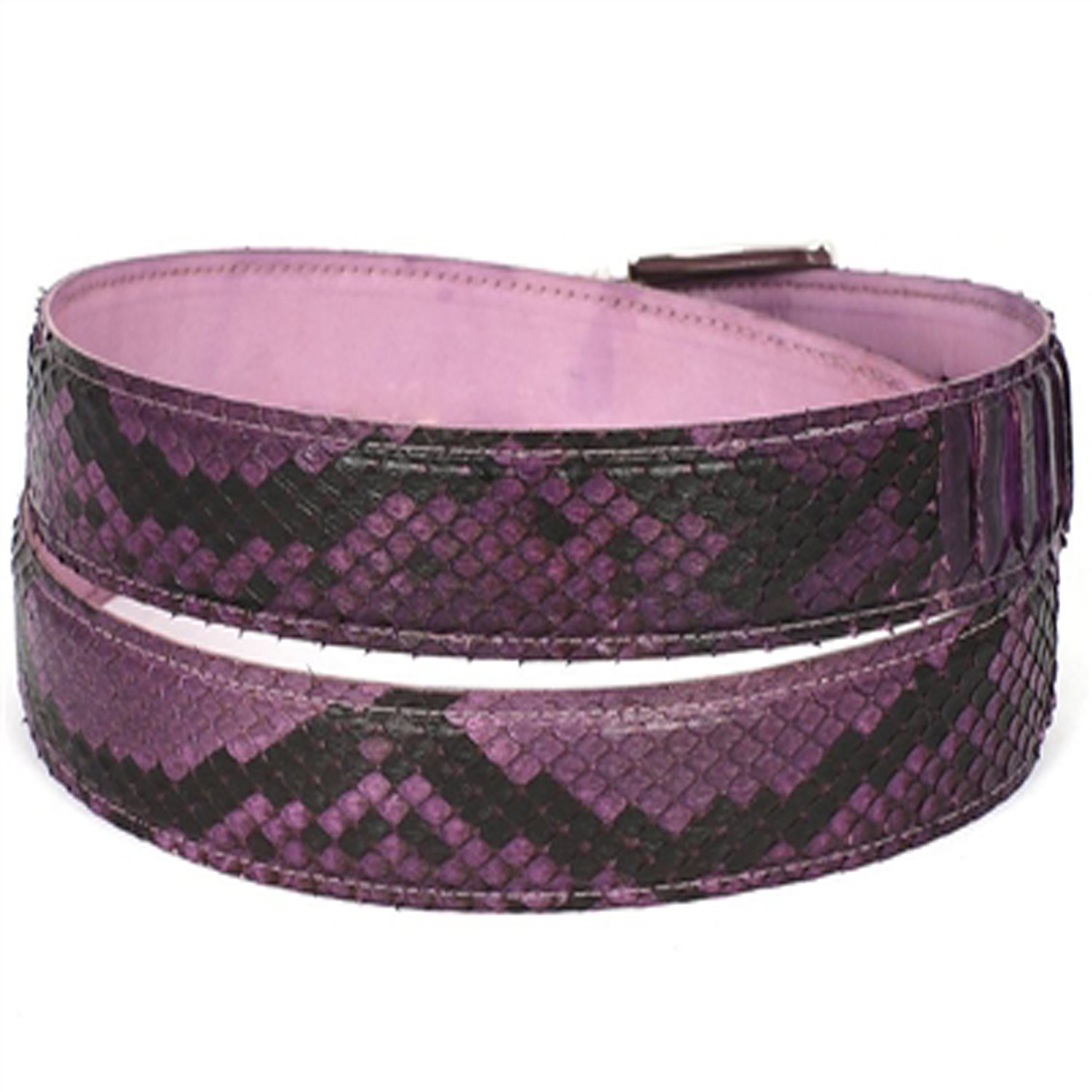 Men’s Genuine Leather Snakeskin Python Belt - Purple by Paul Parkman