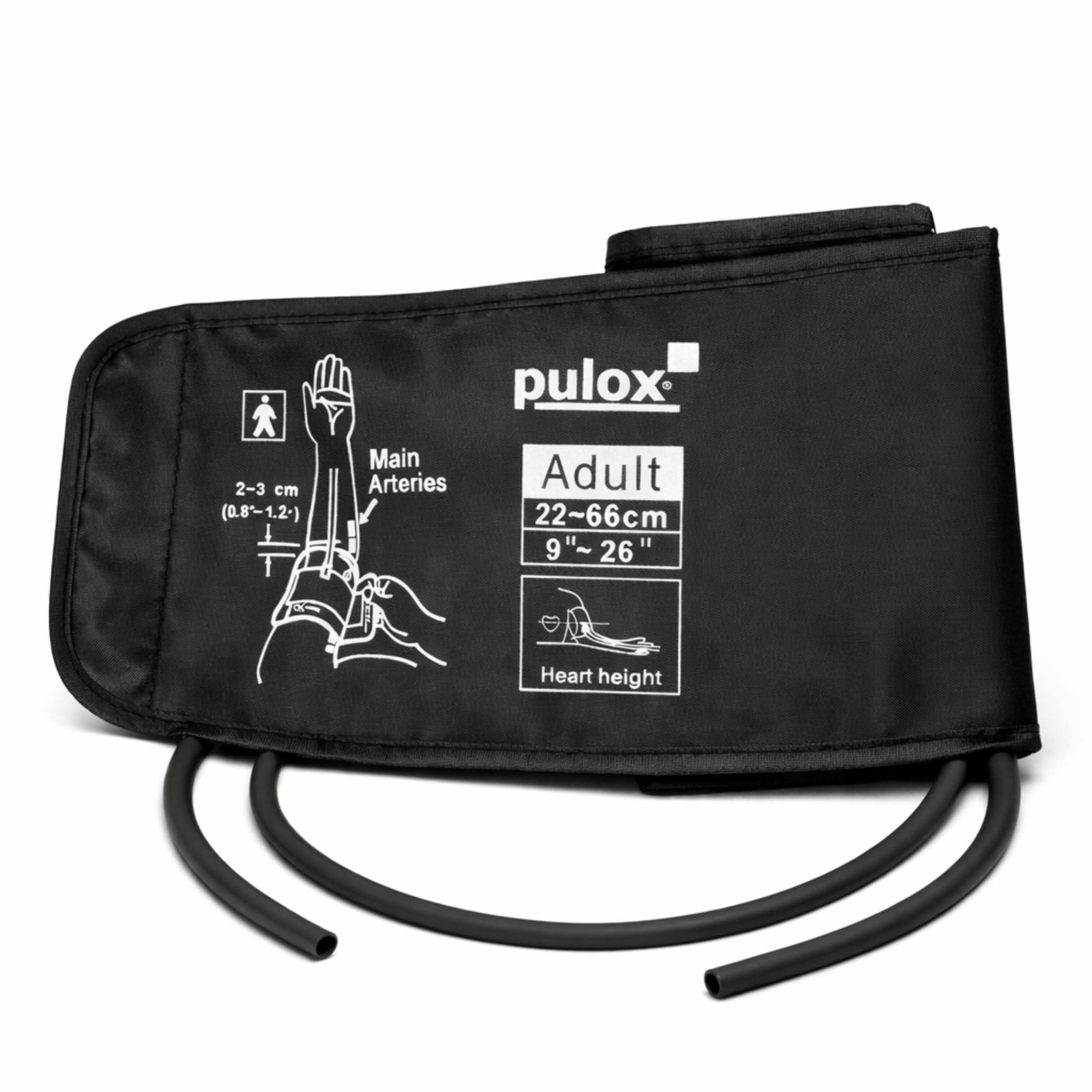Pulox Blutdruckmanschette 22-66 cm Doppelschlauch für Oberarm XL | Universalmanschette mit extra großem Umfang, passend für die meisten Blutdruckmessgeräte mit Zweischlauchsystem