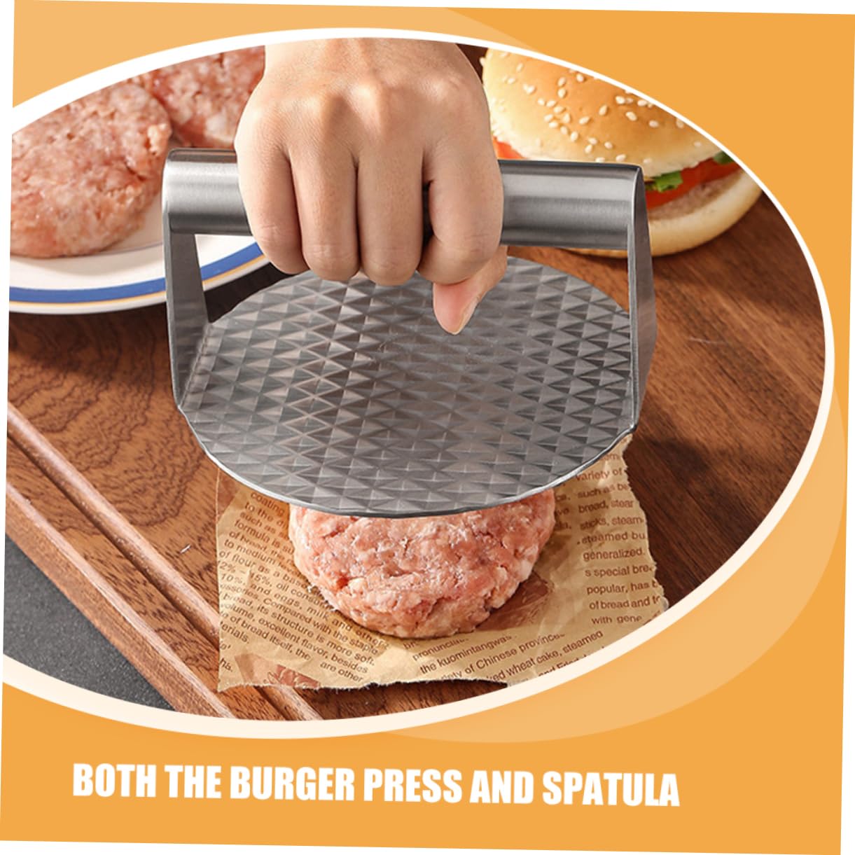 BESTonZON Herramientas para Barbacoa De Acero Inoxidable Cepillo para Untar Espátula Multifunción para Hamburguesas para Asar Al Aire Camping y Cocinar