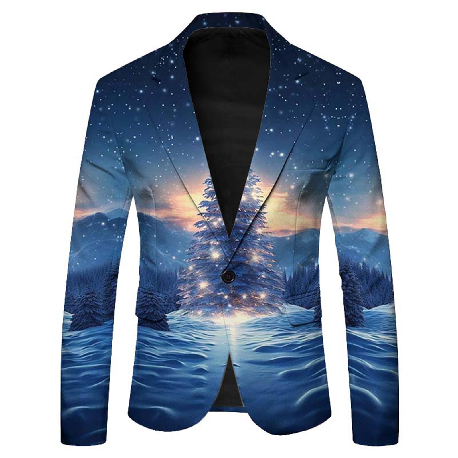 Blazer d'affaires de Noël à impression 3D amusante et coupe slim - 4