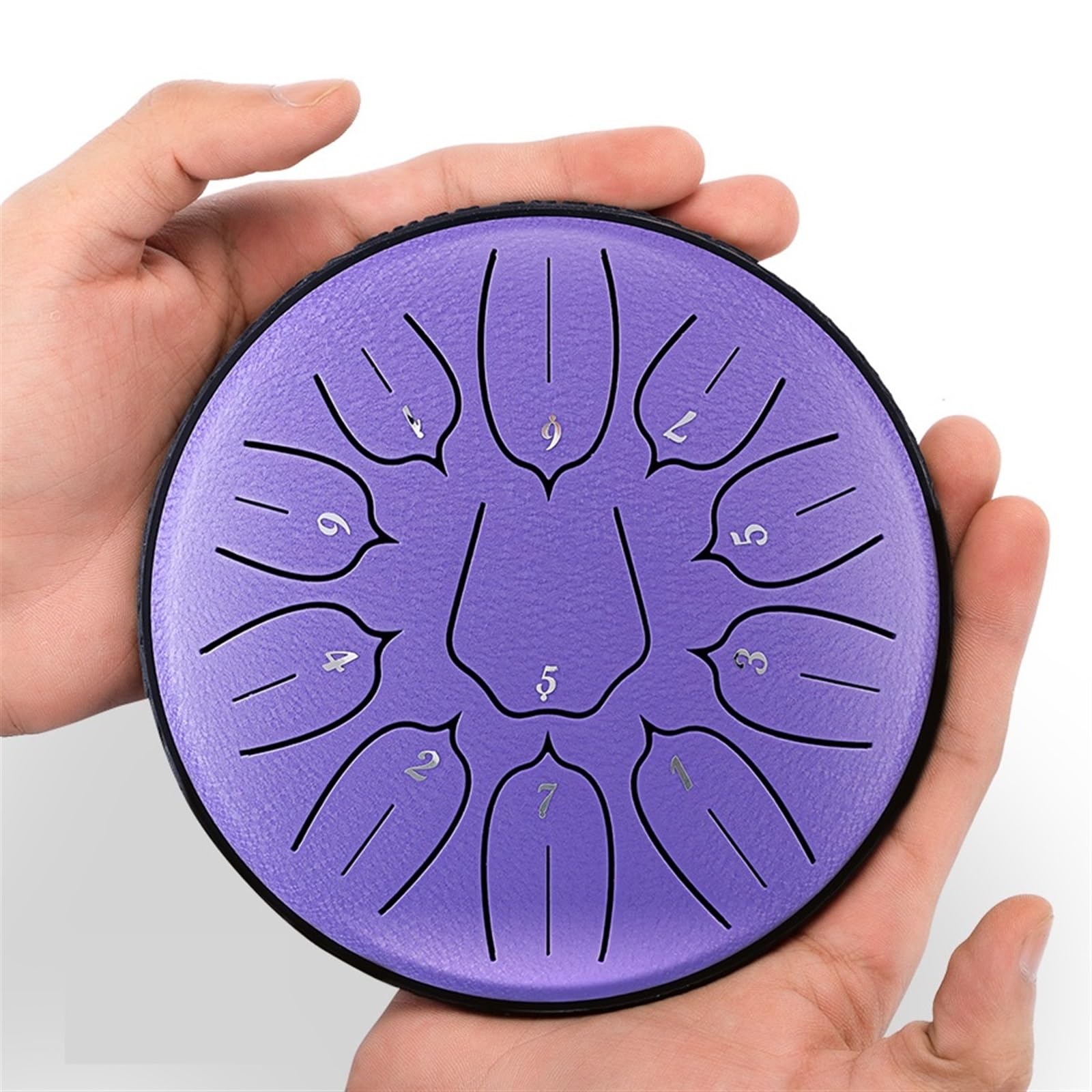 Tamburo con Lingua in Acciaio Tamburo da 6 Pollici con 11 Note Tamburo etereo D5 for Strumenti Musicali handpan for Principianti per Recital, concerti(Green)