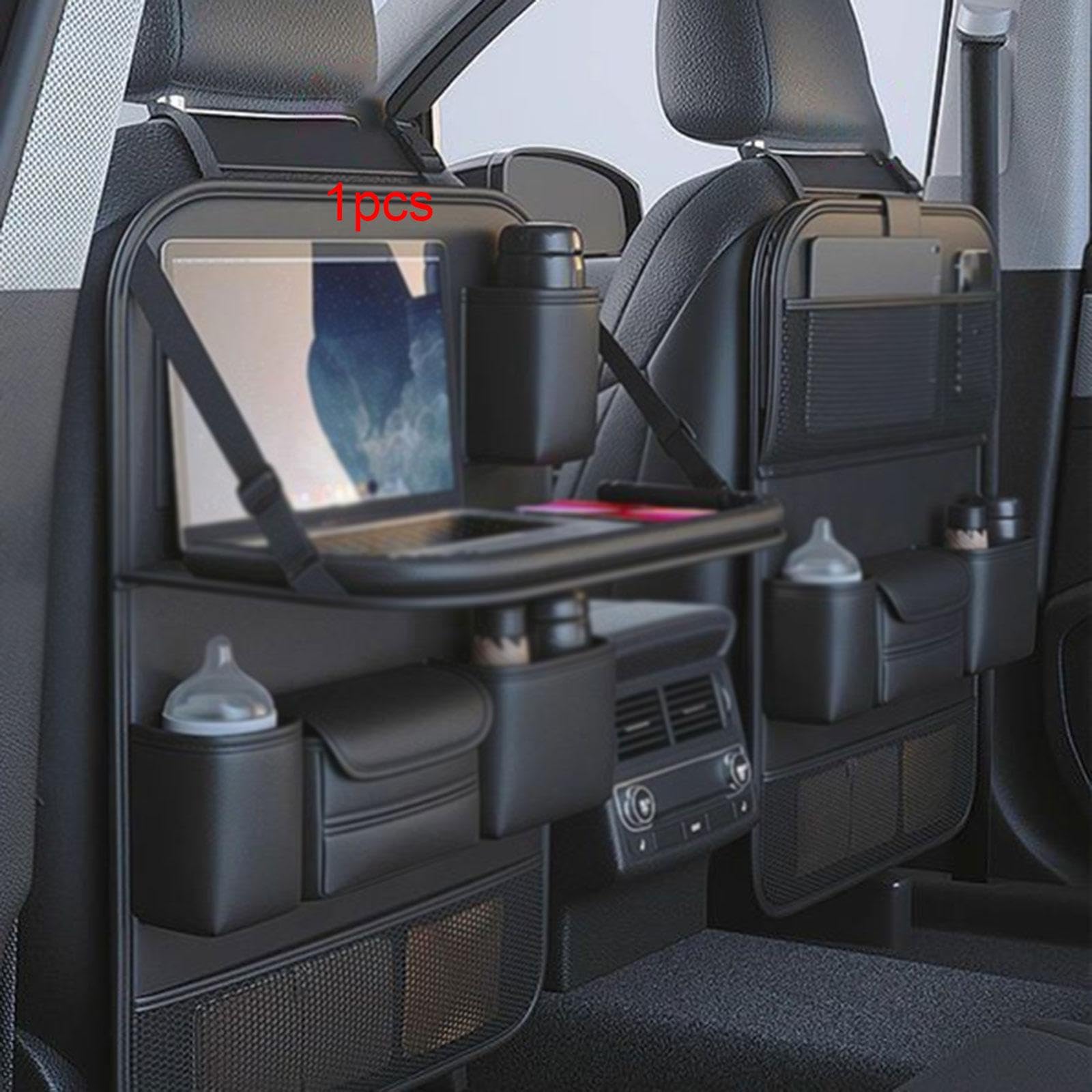 Organizador para asiento trasero de coche, negro, impermeable, multiusos, estable, bolsa de almacenamiento para accesorios de coche.
