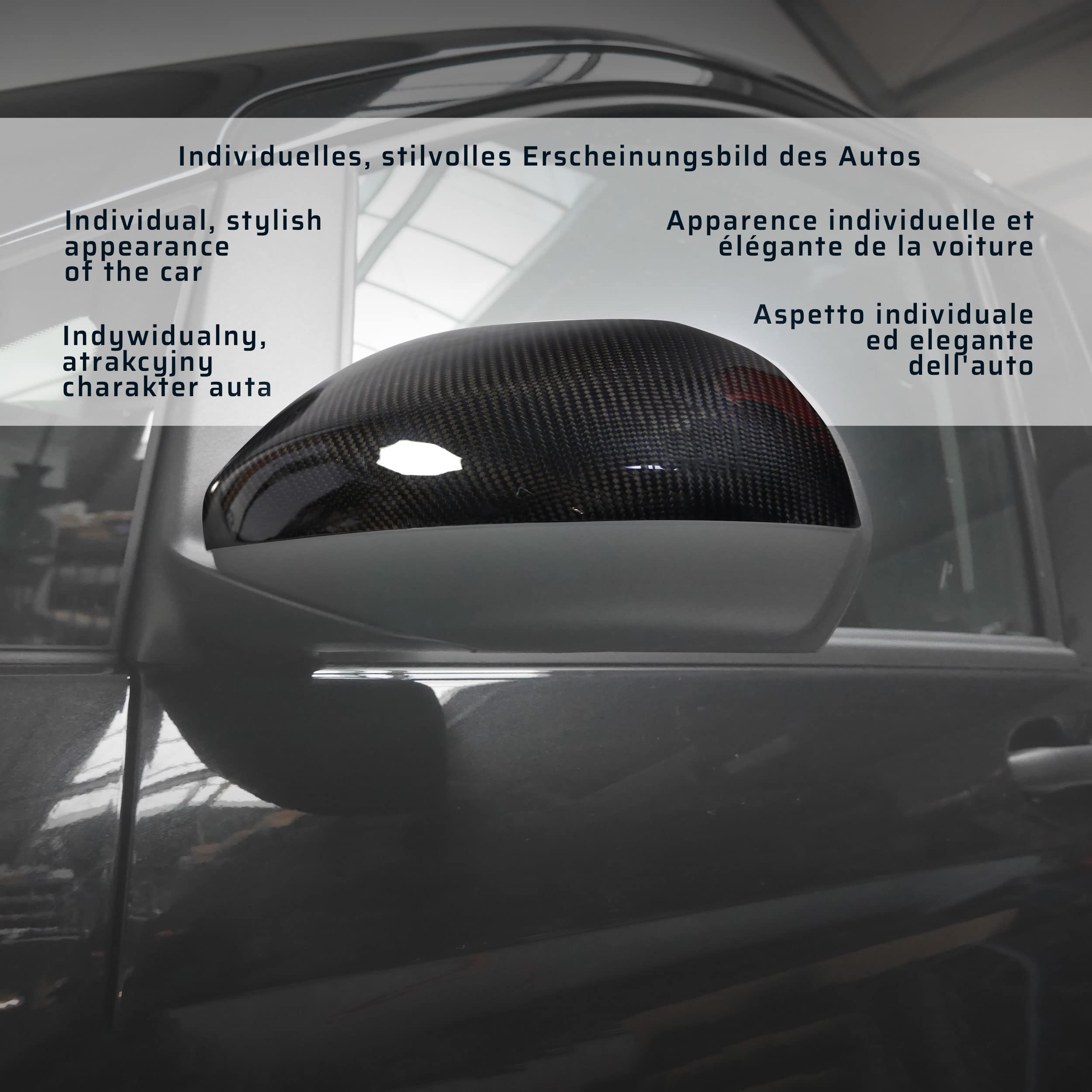 CHROMEMASTER Calotte Specchietti Per VW Caravelle T6.1 2019-2023 – Colore Nero, In ABS, Adesive, Protezione E Stile - 4