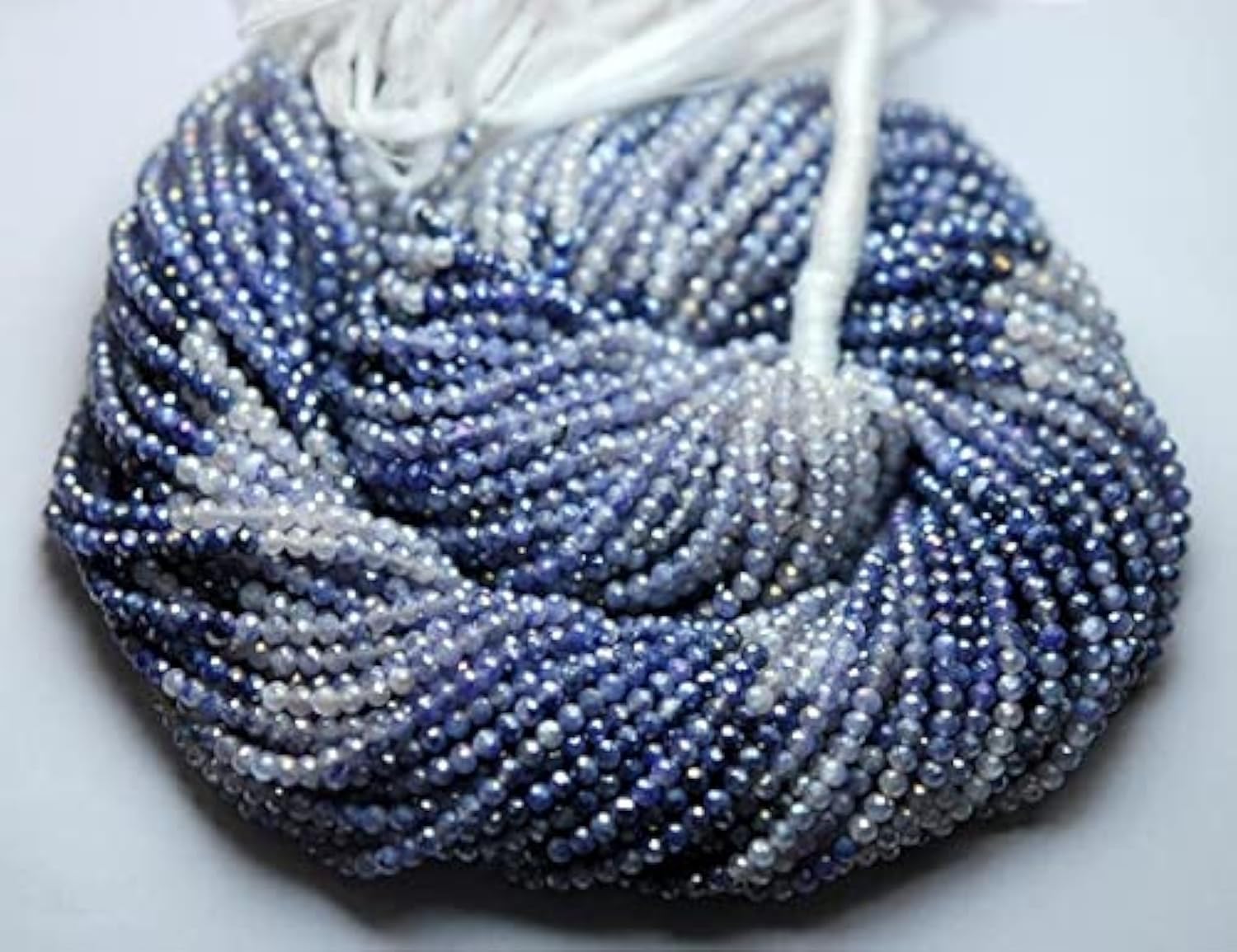 Pierre de lune mystique bleue perles rondelles facettées 3mm LKBEADS