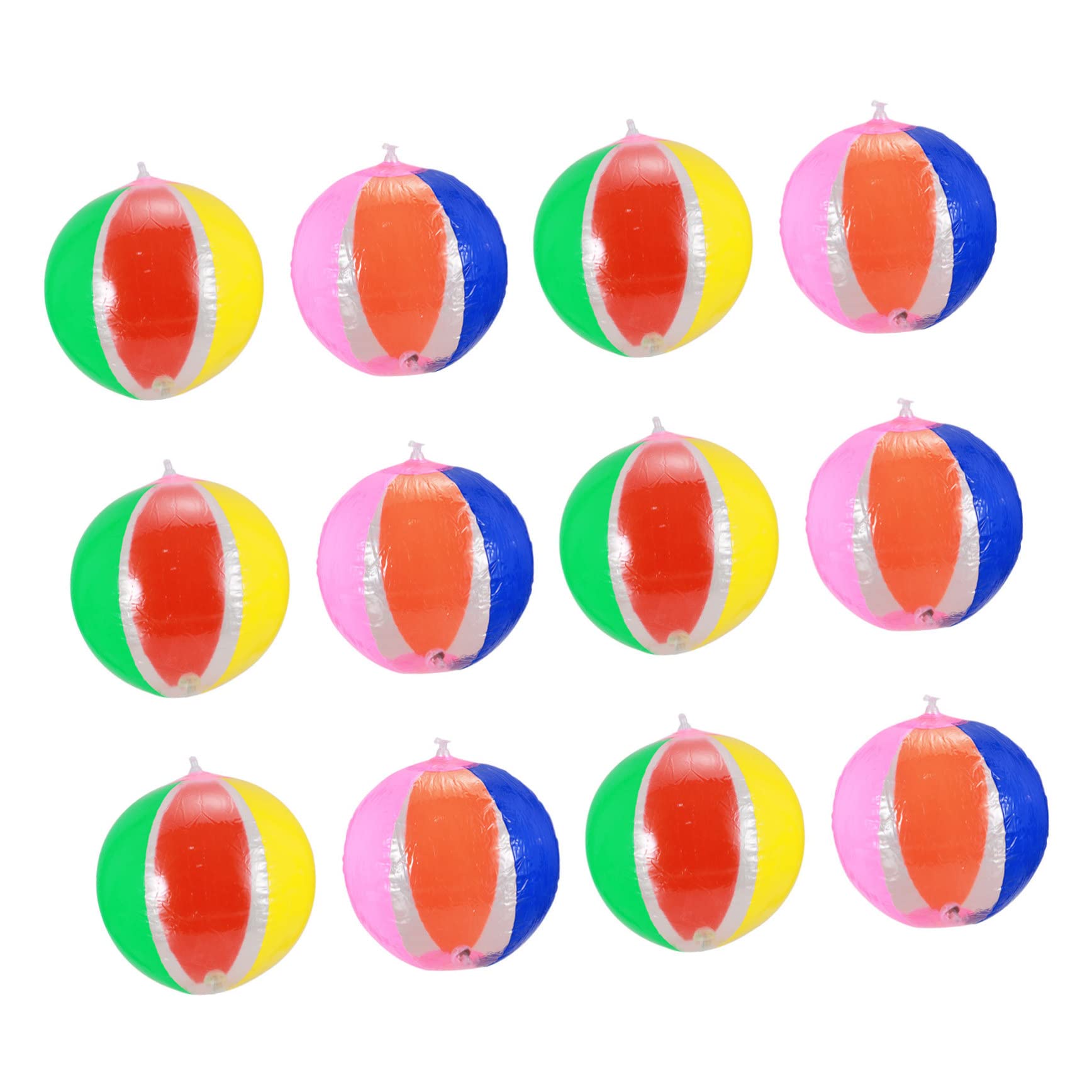 BESPORTBLE 12 Pcs Inflatable Light Up Pool Balls Colorful Balls for Fun Games at Pool Beach Park Backyard for Adults Random Colors