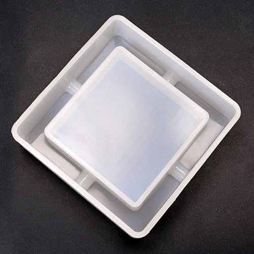 Miniatura 4 de ONLYKXY Molde de cenicero, moldes de silicona, molde cuadrado para resina, cenicero de molde de fundición, molde para fundición de resina DIY arte