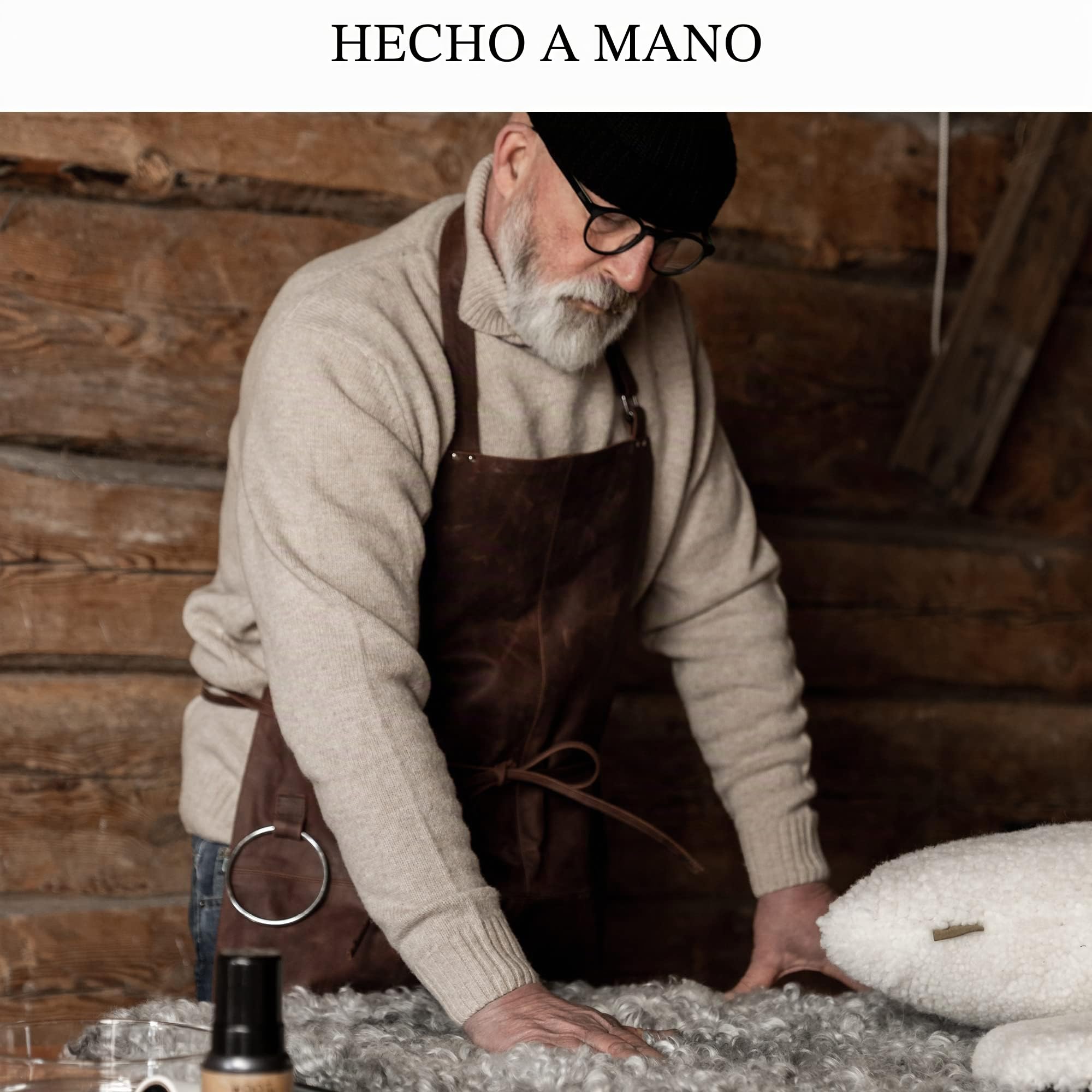 Shepherd of Sweden - Pantuflas de Piel de Oveja Anton - Hombres - 100% de Piel de Oveja Real - Sin Cordones - Confort - Suaves y Calientes - Talla 42