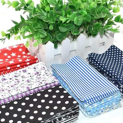 Miniatura 5 de Paquete de 56 piezas de tela de algodón con estampado de 9.8 x 9.8 pulgadas, diseño precortado, diseño floral para acolchar, retazos, manualidades,