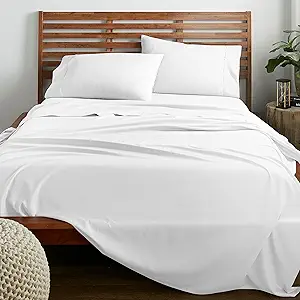American Home Collection Queen Size Sheet Set - 16-Inch Deep Pocket - Ultra Soft Microfiber Bed Sheets - Breathable, Wrinkle and Fade Resistant, Easy Care - 4 Piece Set (Queen, White)