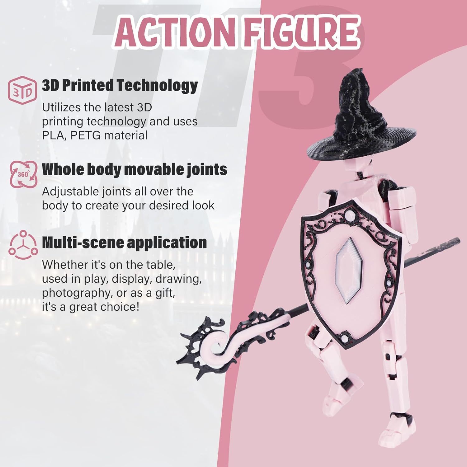 T13 Action Figure Set Assembled-3D Printed Multi-Jointed Movable Dummy 13，Titan 13 Action Figure, Birthday Gifts for Boys, Girls Desktop Decorations