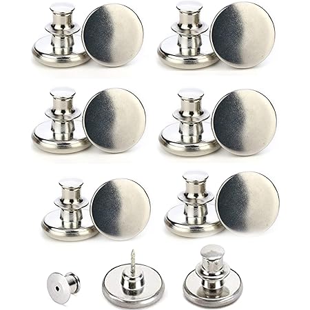 Amzbest No Sew Instant-Knöpfe, 6Stück Hosen Ersatz Knöpfe, Einstellbarer Jeans  Knöpfe, Hosenknöpfe Metall Nähfrei, 17 Mm Jeans Button Pins (Weiß) :  Amazon.de: Küche, Haushalt & Wohnen