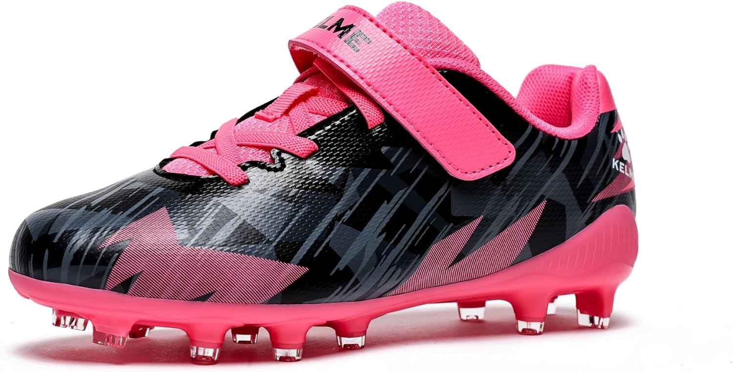 KELME Kids Soccer Cleats, Boys Girls Firm/Artificial Ground Shoes, Outdoor Football Baseball