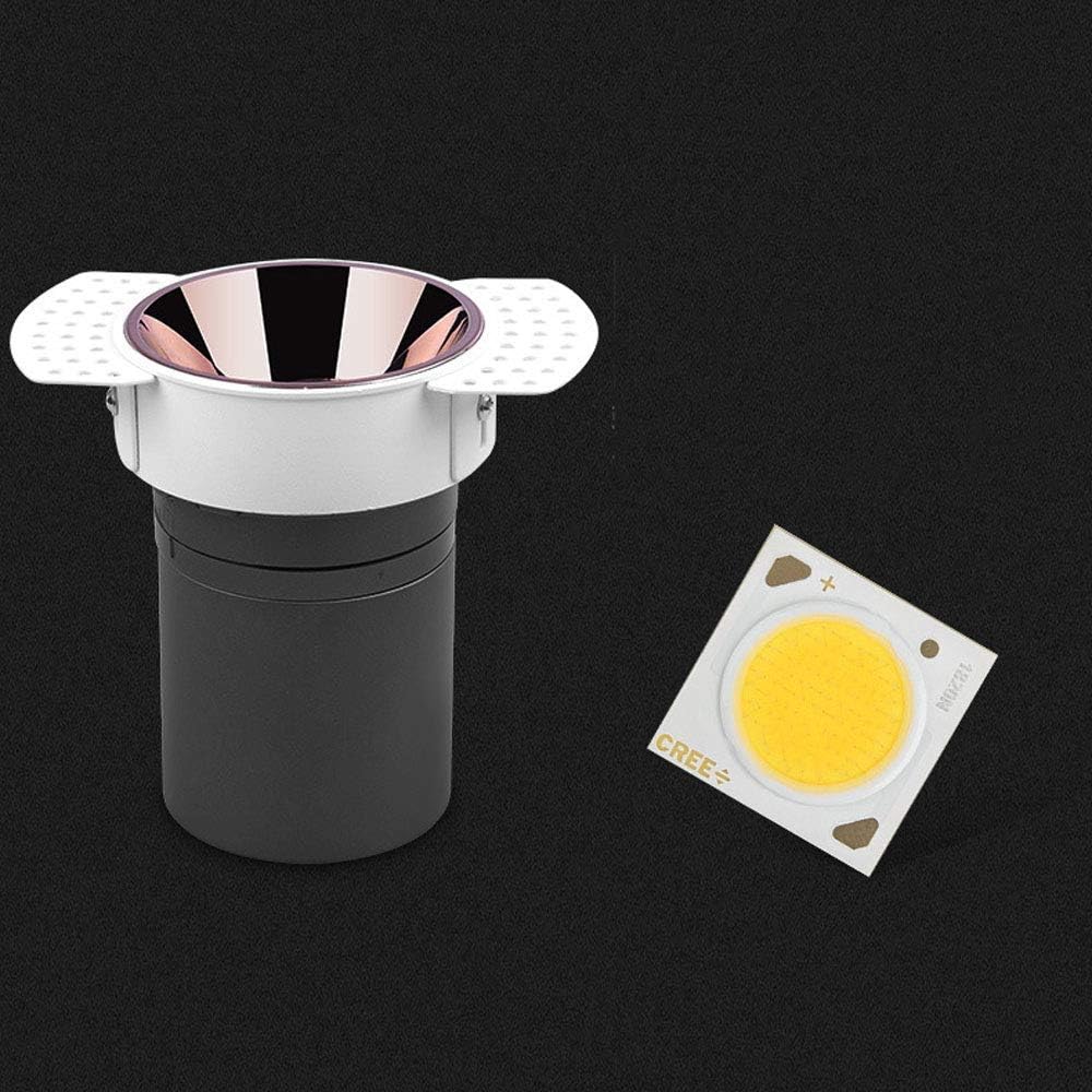 Modern Led Recessed Downlight Die-Cast Aluminum Tricolor Embedded Integrated Panel Ceiling Lights for Living Room Bedroom Kitchen Ip20 Rated Spotlight,White Light,D20W