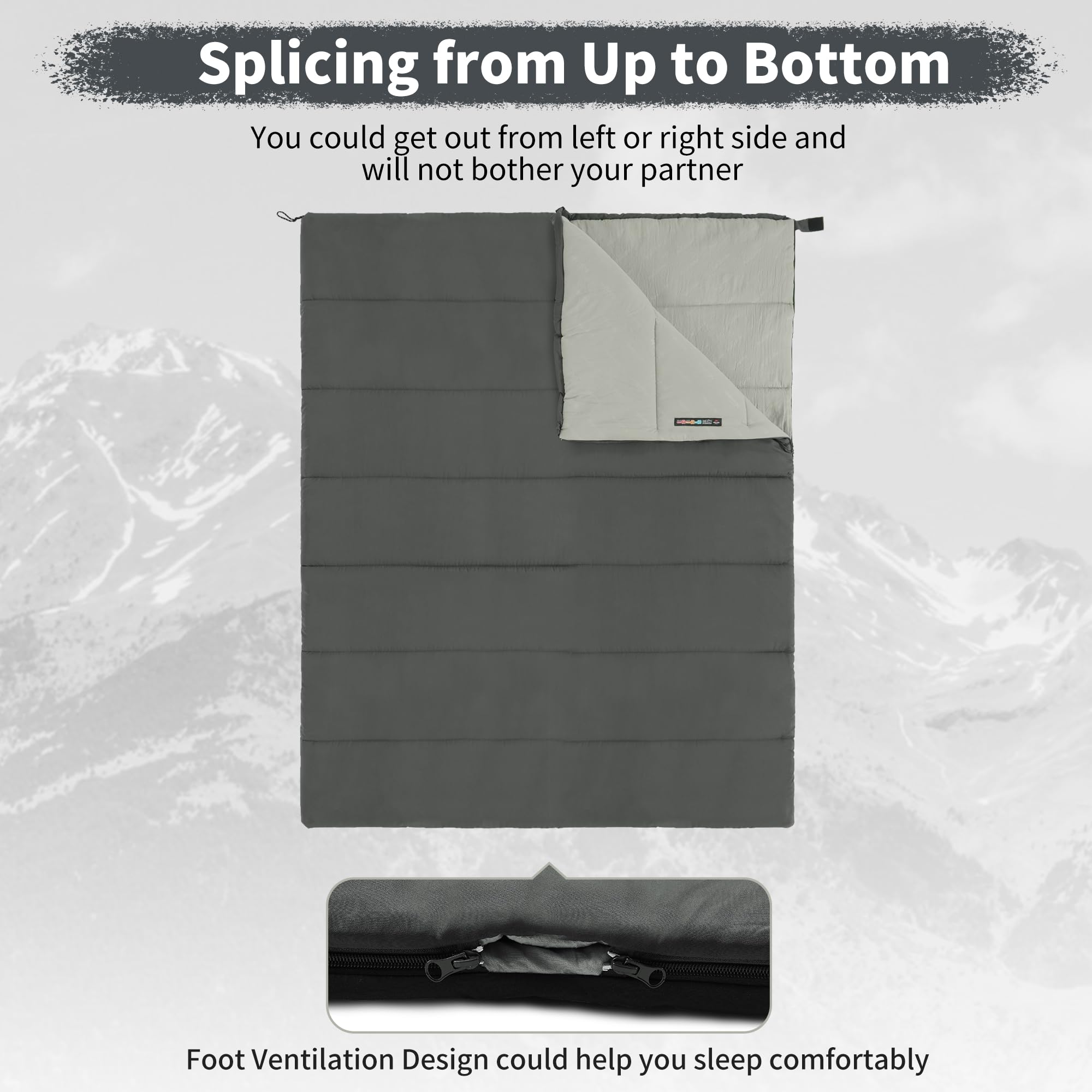 Naturehike Sacco a Pelo per Adulti, Sacco a Pelo Leggero Rettangolare Spliceable 3 Stagioni, per Campeggio all'Aperto, Escursionismo