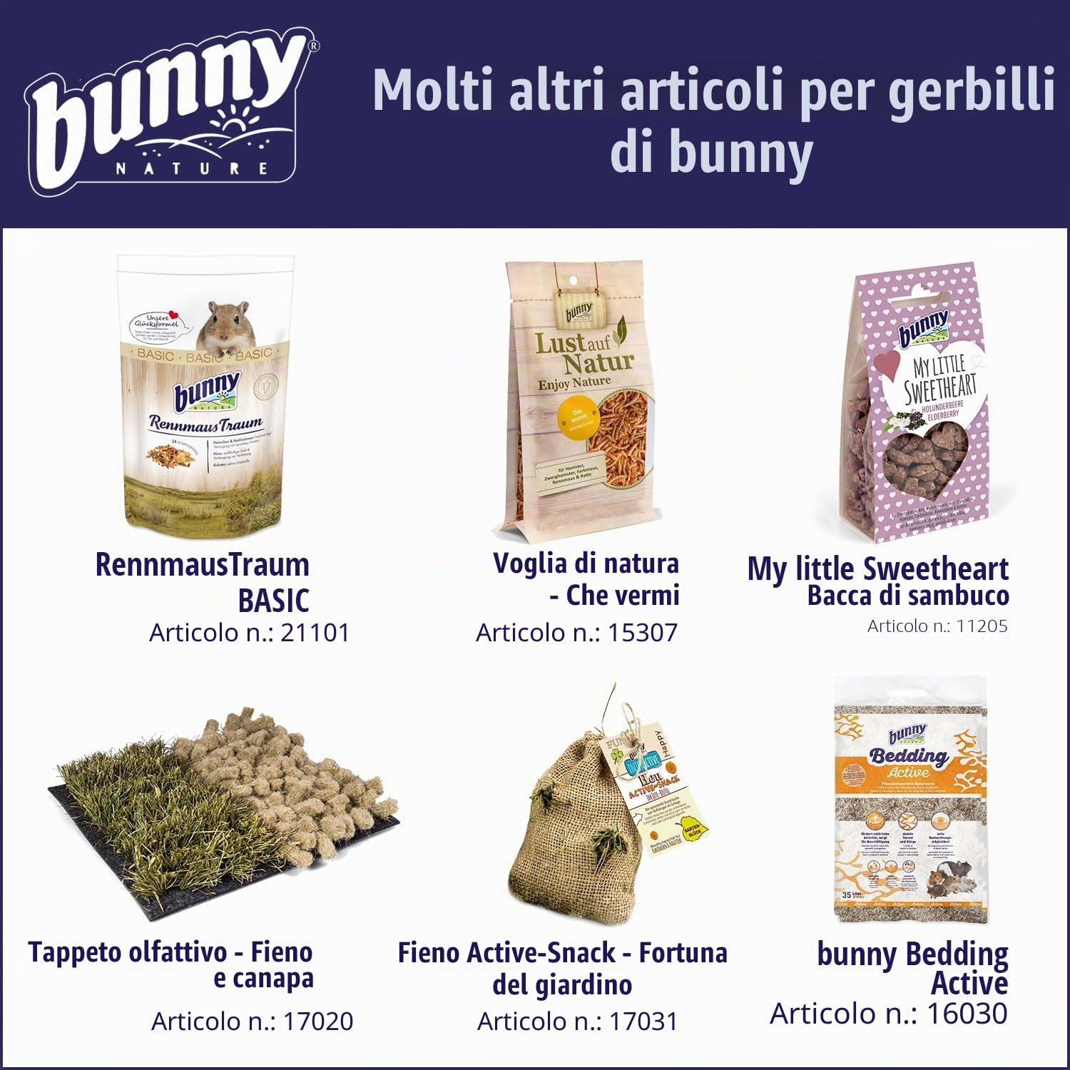 bunny Nature RennmausTraum Expert – Mangime completo per gerbilli – Mix di mangime per roditori con vitamine, ingredienti potenti e vermi – 500 g