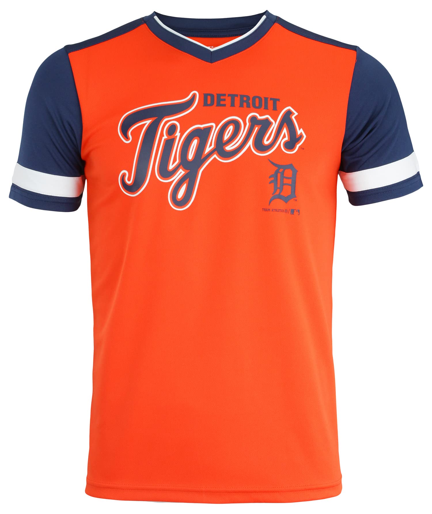 Outerstuff MLB Youth Boys Detroit Tigers Team Color Baseball Jersey Tee, Large (10-12)
