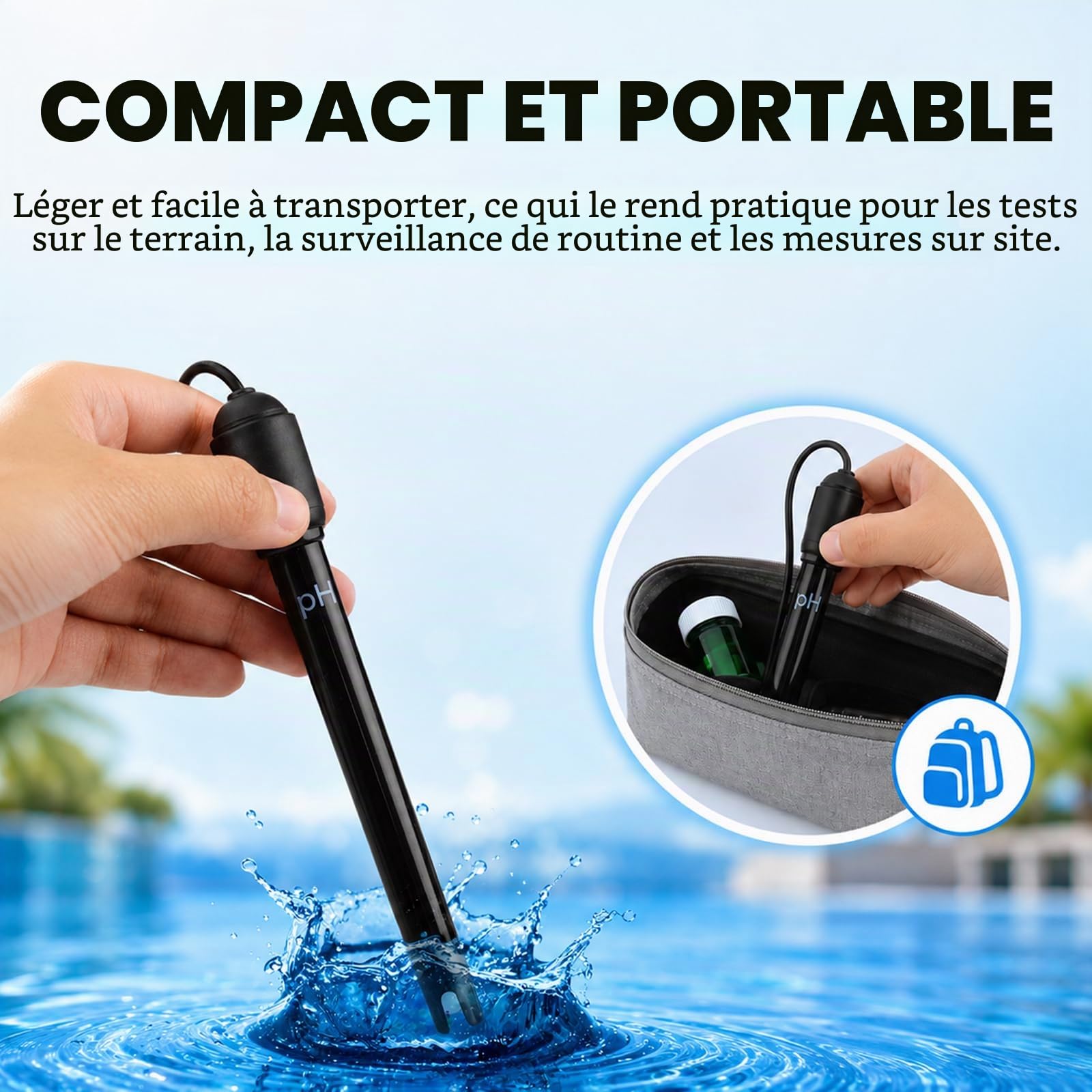Longue Corps pH Électrode avec BNC Prise Sonde 300cm Câble 0-14pH pour pH Mètre, pH Manette pH Dispositif Économique Capteur