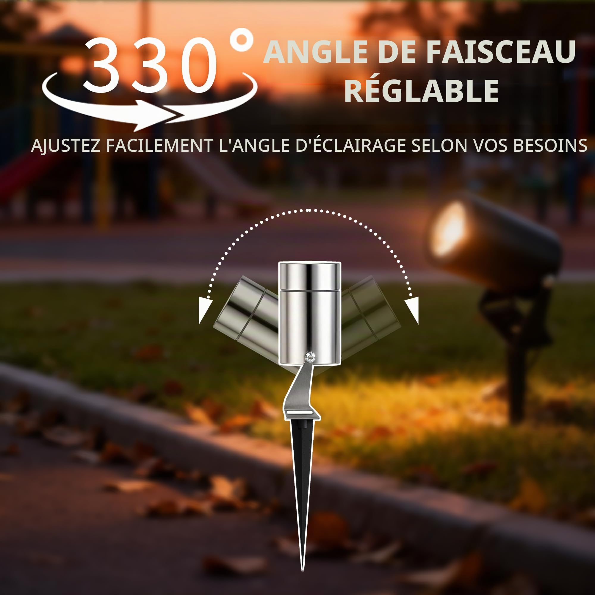 JNR Spot LED Extérieur, Étanche IP65 Spot Exterieur GU10, Argent 2 Pack