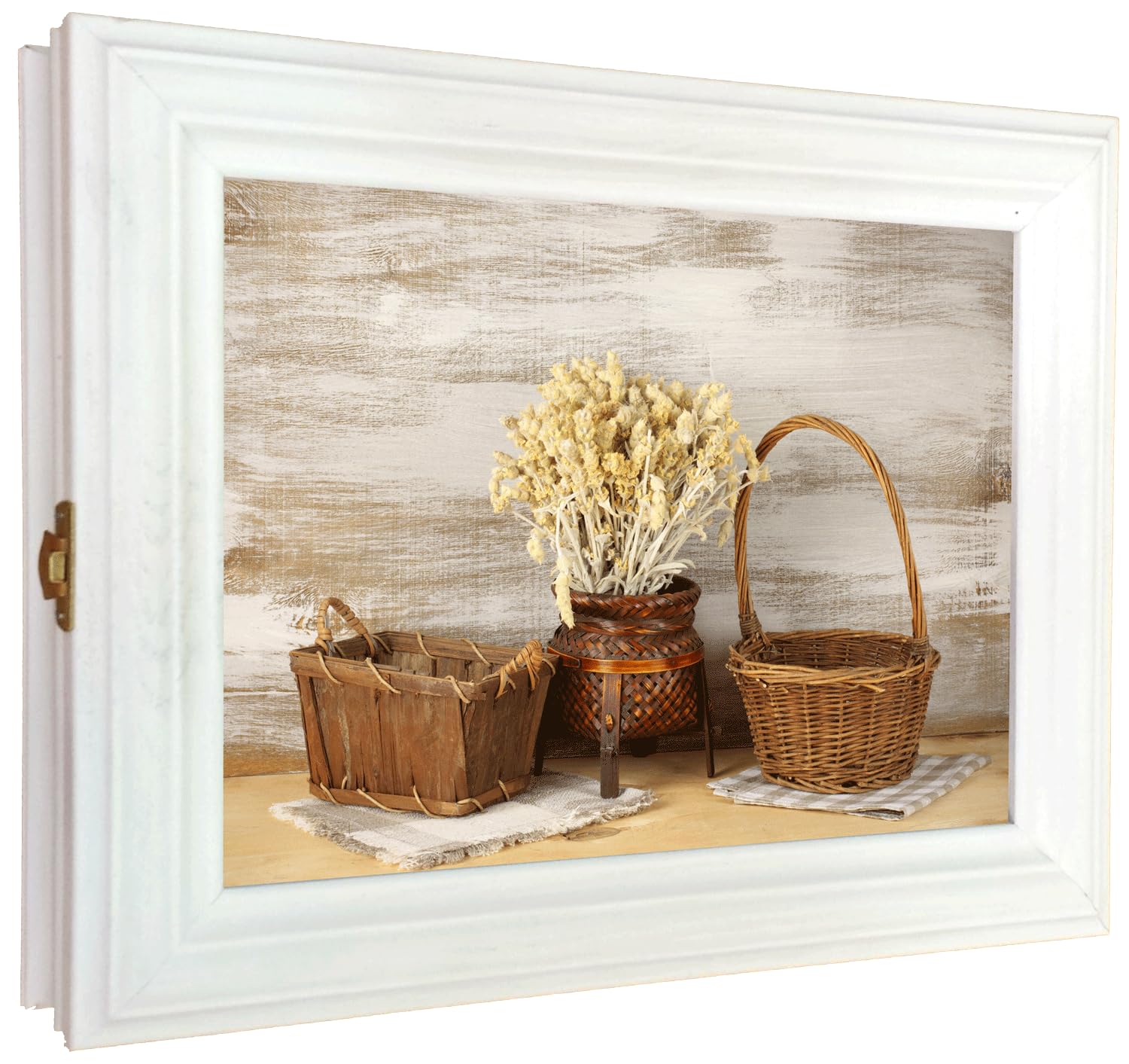 Armoire à clés Murale en Bois avec Porte-clés Style Vintage
