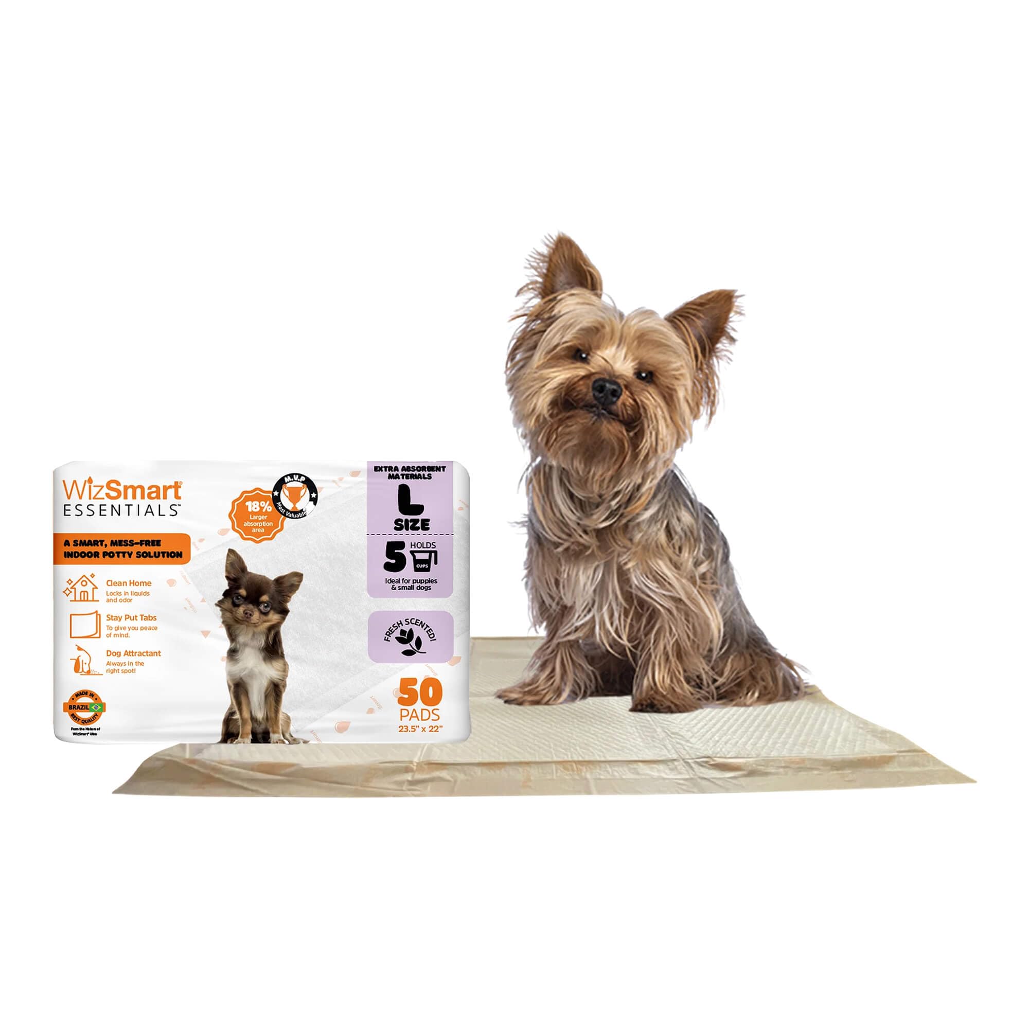 WizSmart Essentials Pads - Almohadillas grandes, 50 unidades, aroma fresco