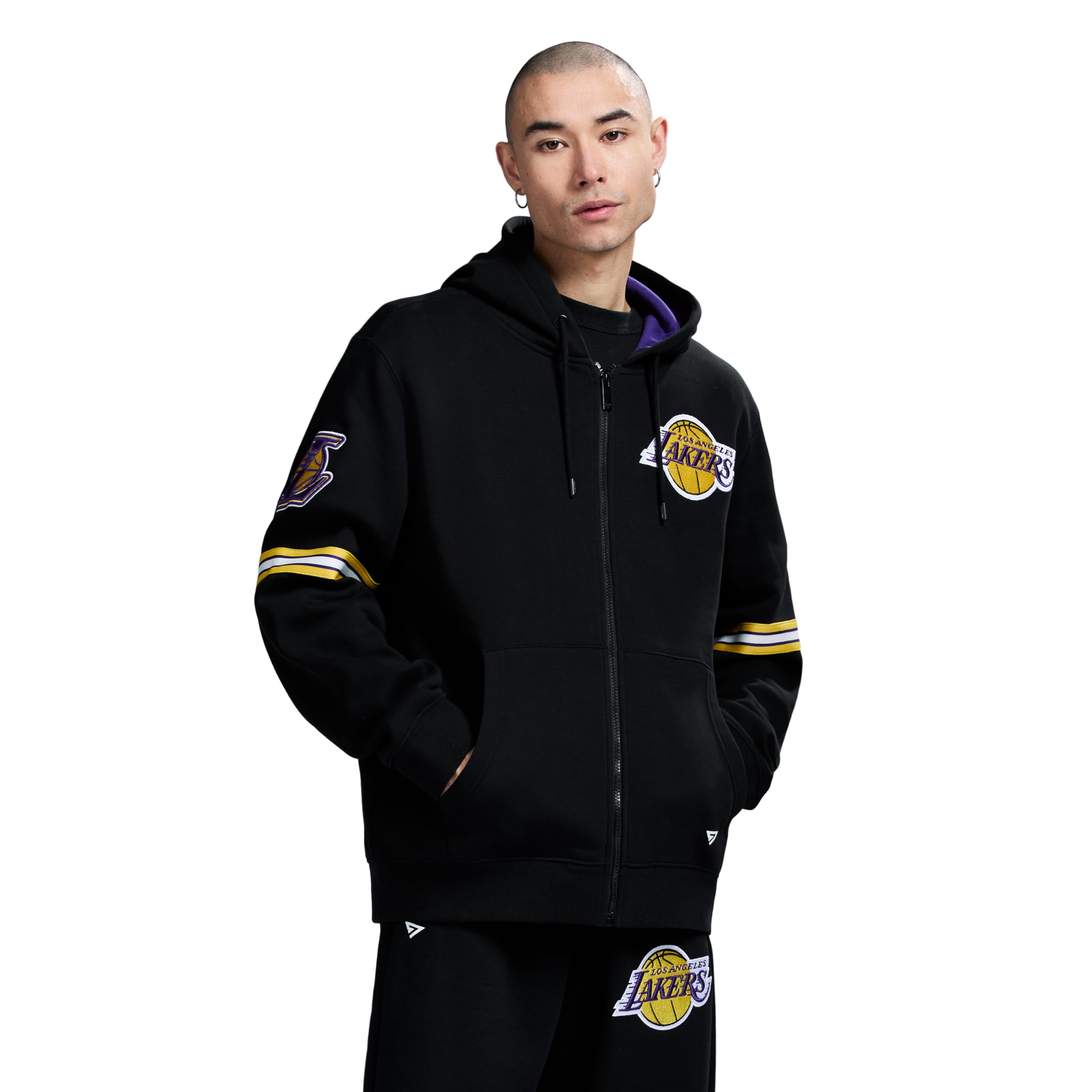 GAME 7 NBA Officially Licensed Men's Long Sleeve Zip Up Hooded Fleece Sweatshirt