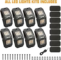 Vista 4 de SUNPIE 8 cápsulas de luz LED de roca ámbar de conexión rápida, 18 chips de ángulo amplio, cables de extensión de 4M para cada luz, almohadillas