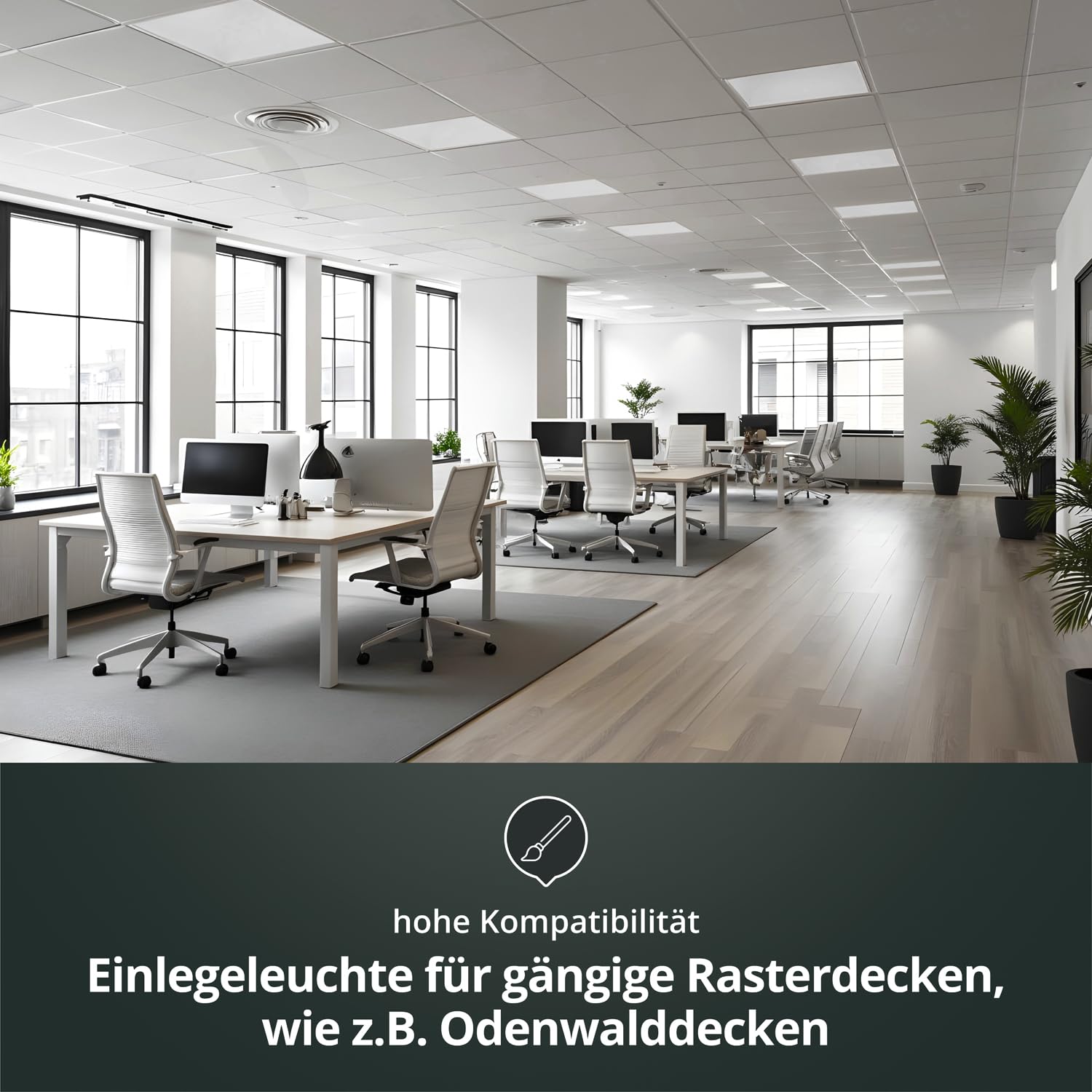 18x LED Panel rahmenlos 62x62cm 40W 3000K warmweiß 4000lm 100 Lumen/Watt flimmerfrei UGR<22 Einbau Rasterleuchte Einlegeleuchte Deckenleuchte Odenwalddecke OWA 620x620x32mm
