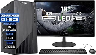Computador Completo Blue PC Intel Core I5 3ª Geração 8GB SSD 240GB Monitor 19" HDMI LED Teclado e Mouse