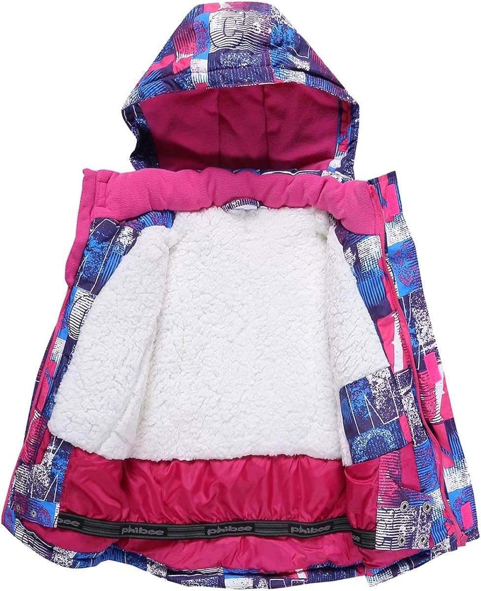 PHIBEE Girls' Waterproof Breathable Outdoor Fleece Snowboard Ski Jacket : Clothing, Shoes & Jewelry
