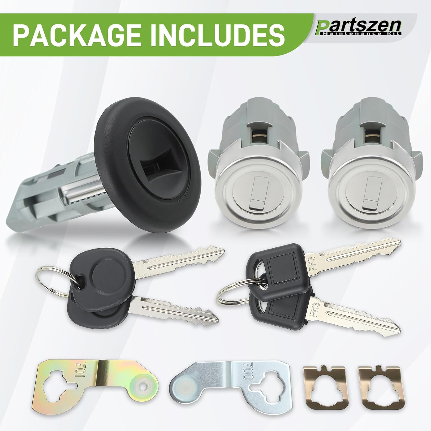 707835 15298924 Ignition Switch Door Lock Cylinder and Keys Fit for Chevrolet Avalanche Silverado Suburban 1500 2500 Tahoe for GMC Sierra 1500 2500 2001-2007