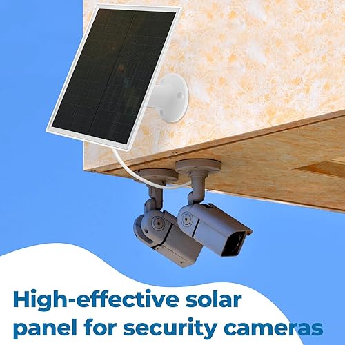 Miniatura 8 de Kanayu Paquete de 4 paneles solares para cámara de seguridad, panel solar USB para cámara inalámbrica, cargador de panel solar impermeable IP66