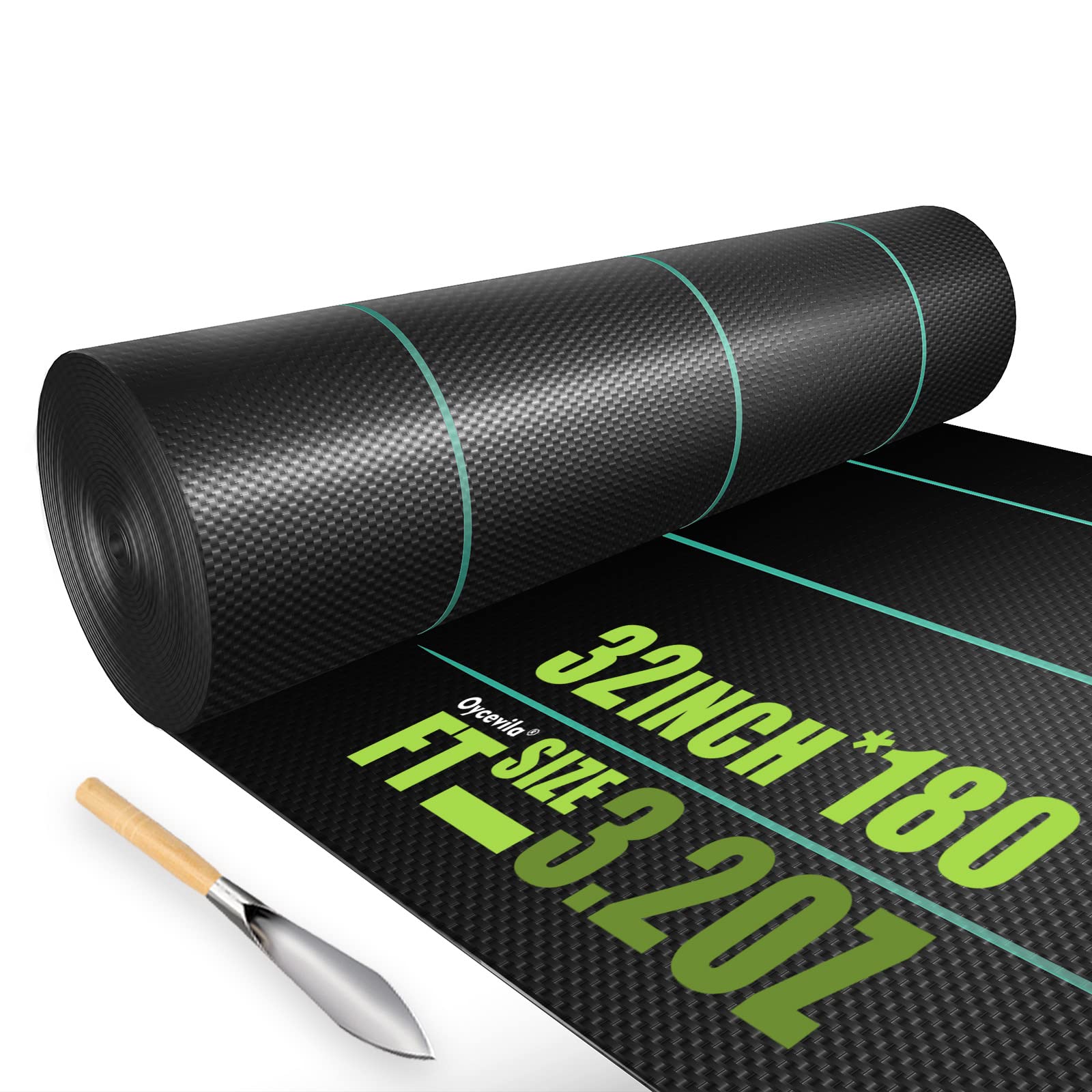 2.6FTx180FT Weed Barrier Landscape Fabric Heavy Duty, High Permeability Garden Weed Barrier Fabric, Durable Weed Blocker Fabric with Garden Shovel, Easy Setup Weed Cloth for Garden, Gravel, etc.