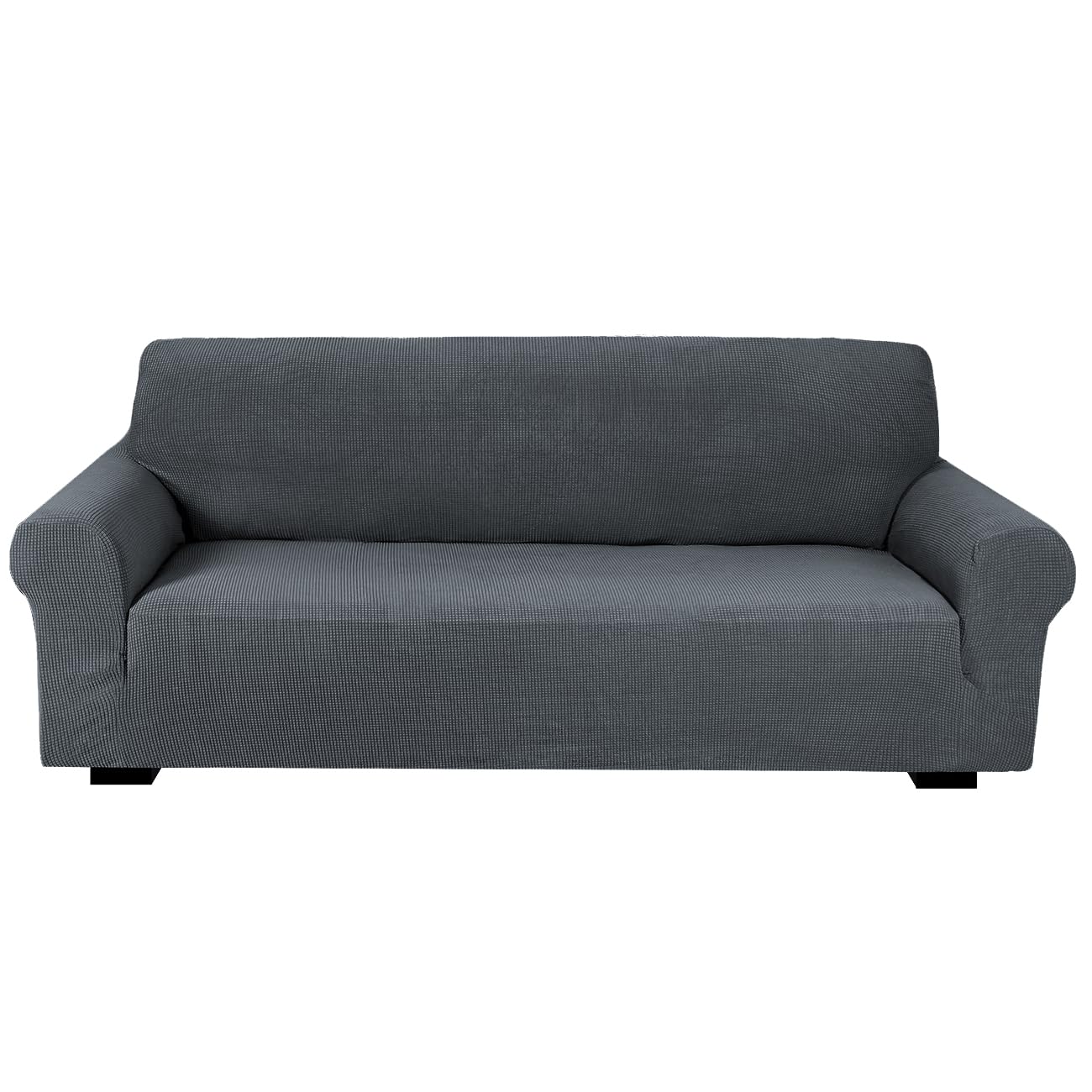 Fabienne High Stretch Sofa Cover Soft Brushed Fabric Couch Cover Exquisitely Full Coverage Furniture Protector Slipcover Fits on Standard and Recliner Sofa (Grey, 3 Seater 185-235cm)