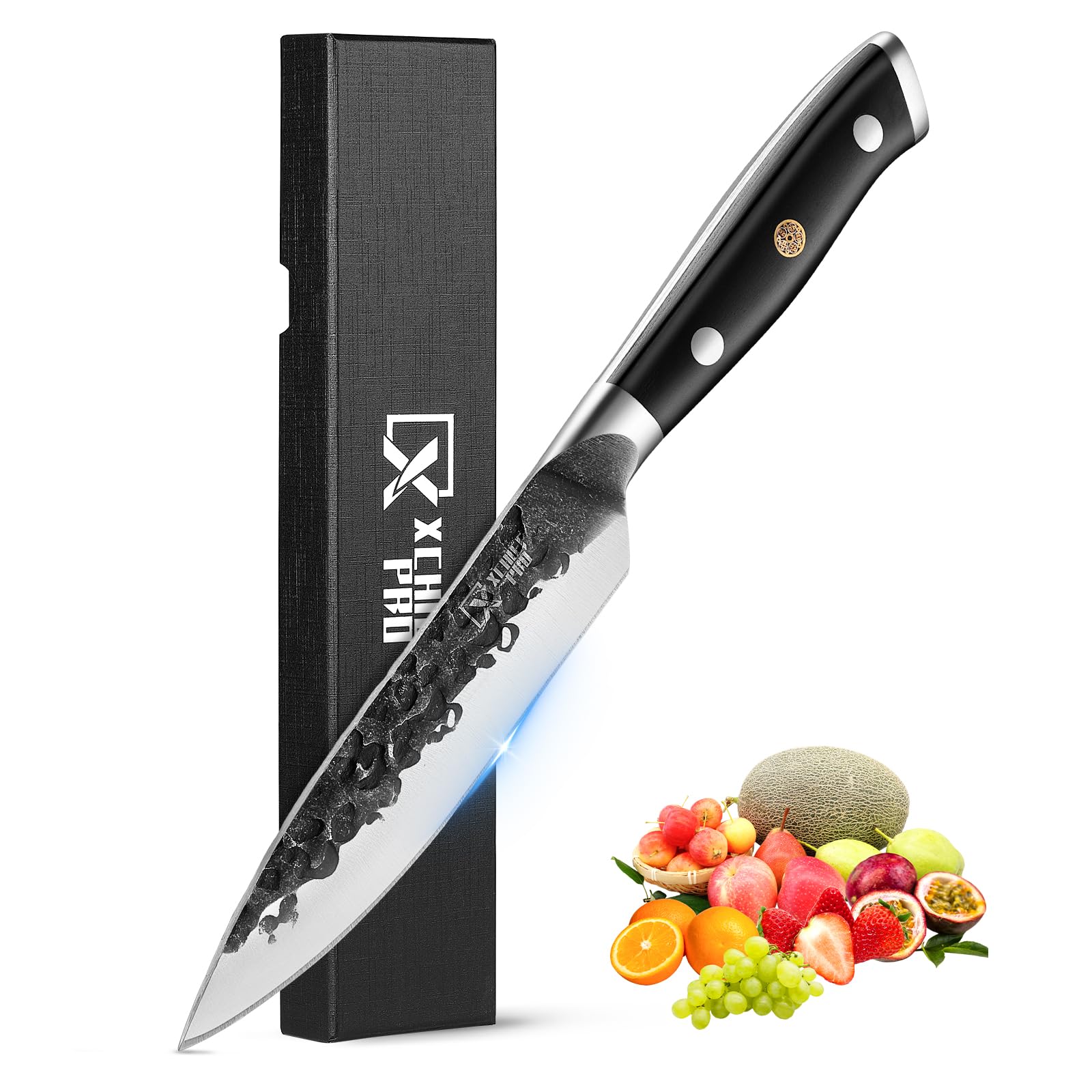 Kitchen Utility Knife- 5" Paring Kitchen Knife – Razor Sharp Blade, High Carbon Japan Steel, Full Tang Ergonomic Handle Design – Great Ideal For Gift