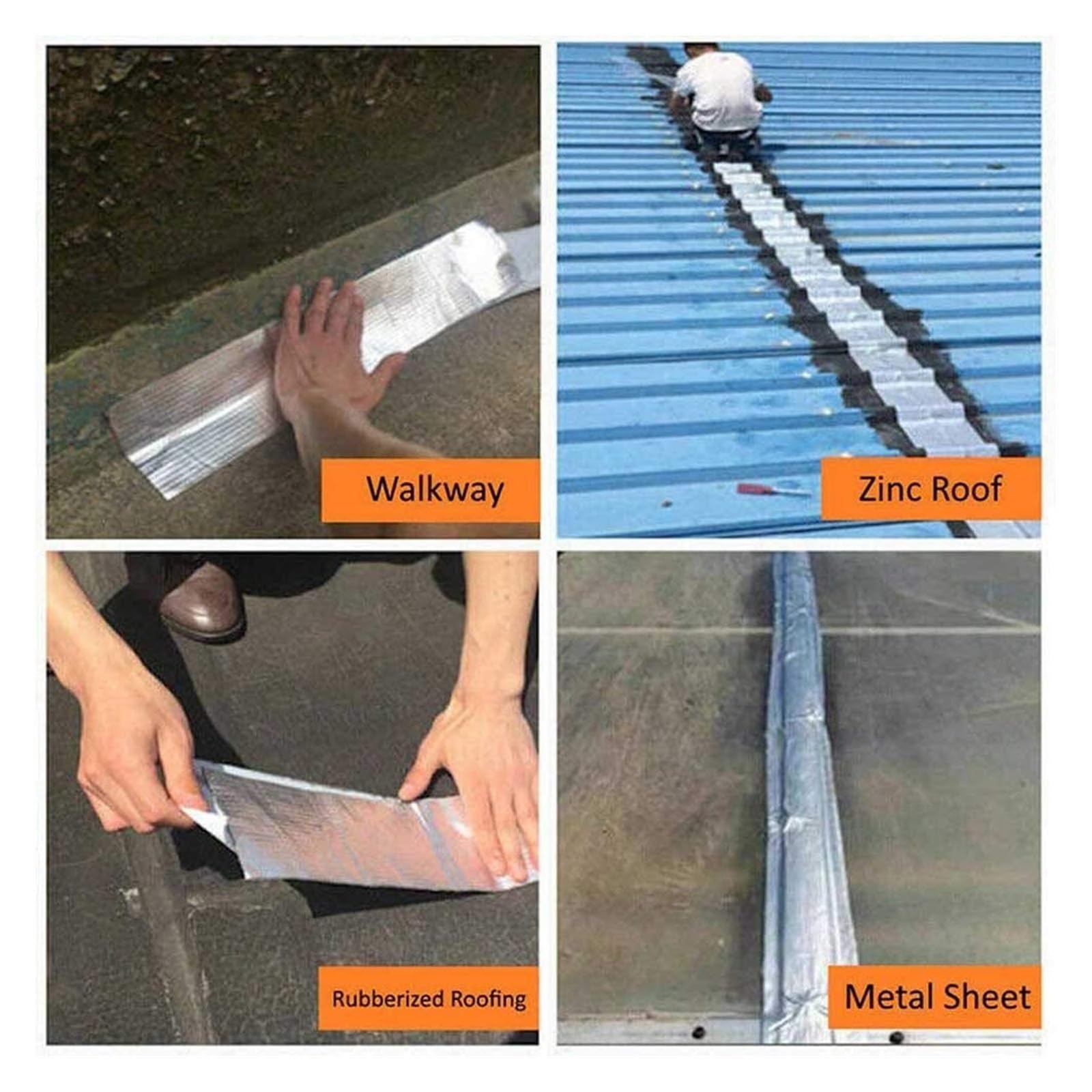 Nastro for impieghi gravosi, nastro in lamina di alluminio, nastro in lamina di alluminio, nastro in gomma butilica Super Tape, nastro isolante e nastro sigillante(10 cm*5 meters)