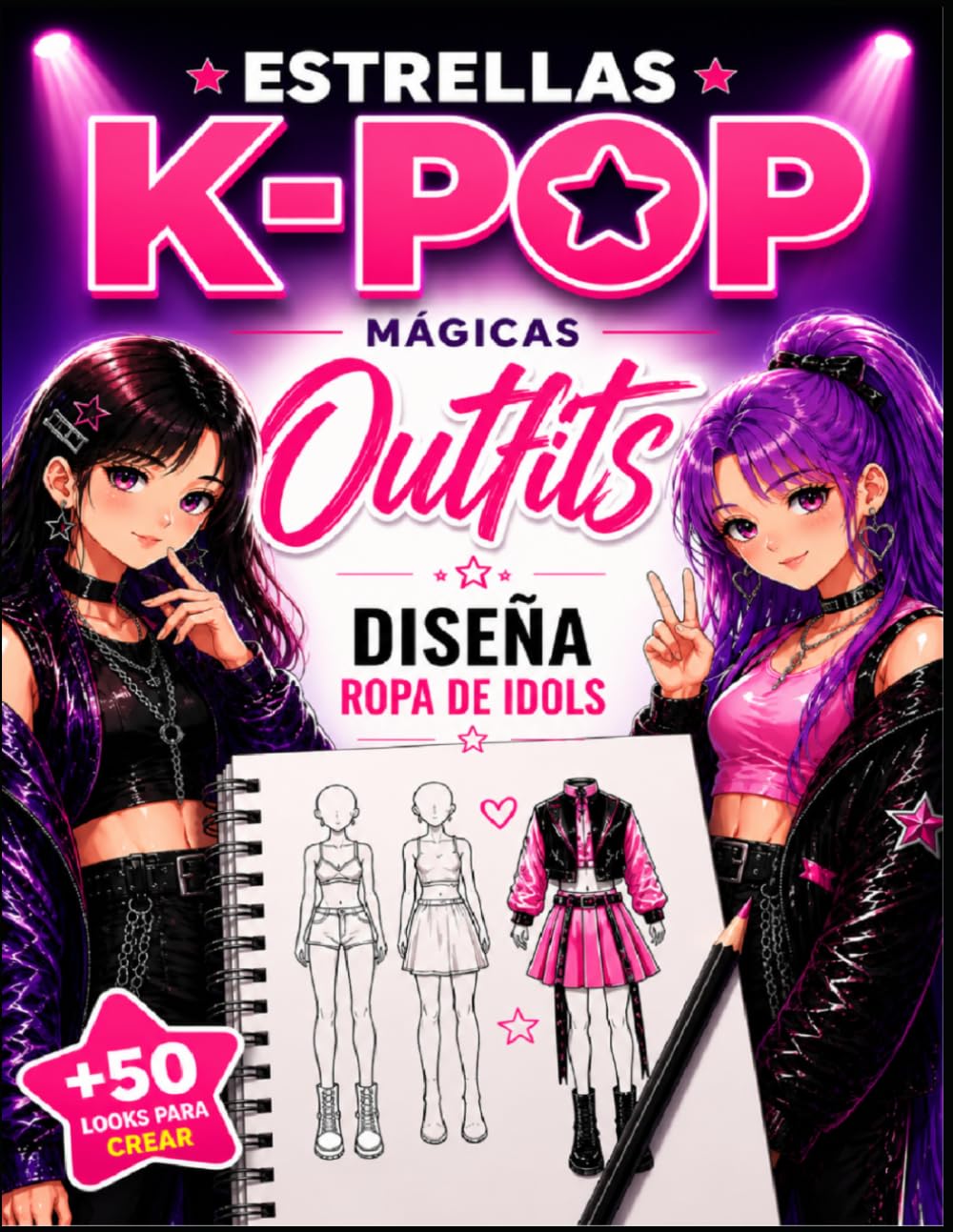 Estrellas K-Pop Mágicas Outfits: Diseña ropa de idols y crea looks increíbles | Regalo creativo para niñas fans del K-POP
