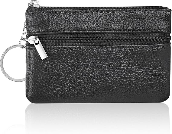 Portamonete In Pelle Vegana - Mini Borsellino Con Cerniera, Per Monete E Carte, Rosa - Foto 11