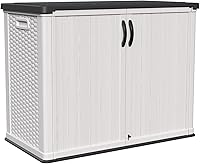 Patiowell 26 Cu Ft Waterproof Outdoor Storage Cabinet Shed - Lockable Plastic Tool Box for Patio Garden Pool Supplies, Easy Assembly White