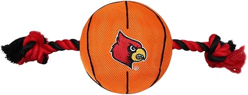 Pets First NCAA Louisville Cardinals - Juguete de baloncesto de nailon para perro con cuerdas resistentes y chirriante
