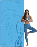 Extra Wide Yoga Mat 76" x 40" x 10mm - Thick TPE Exercise Mat for Men & Women, Non-Slip Large Fitness Mat for Pilates, Workout, Home Gym