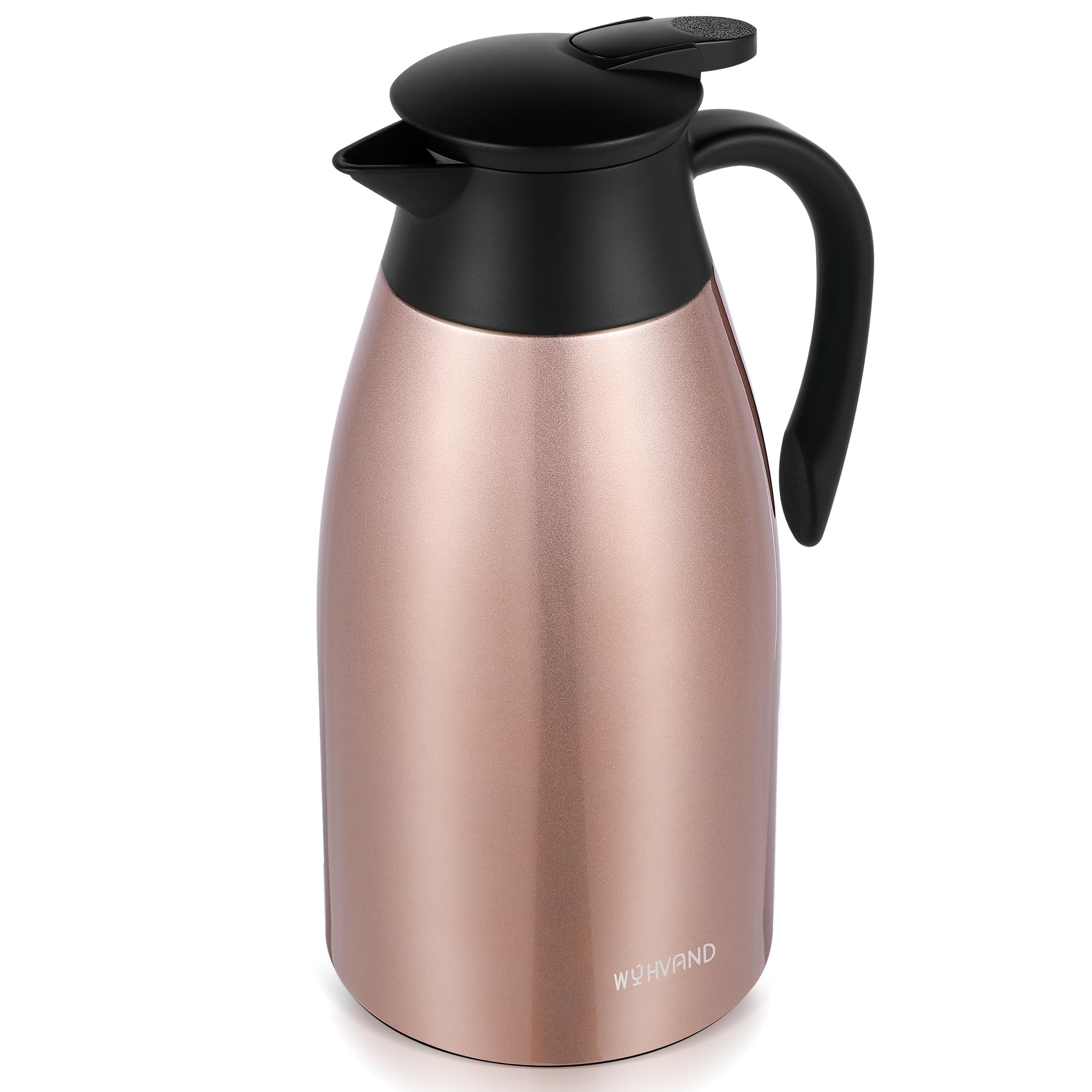WYHVAND 2L Thermal Jug, Stainless Steel Insulated Coffee Carafe, Copper