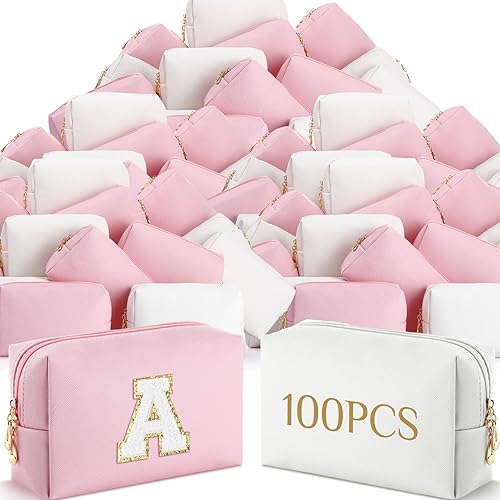 Miniatura 8 de Cunno 100 bolsas de cosméticos a granel de piel sintética para maquillaje, bolsa pequeña, bolsa de aseo de bricolaje, organizador de almacenamiento