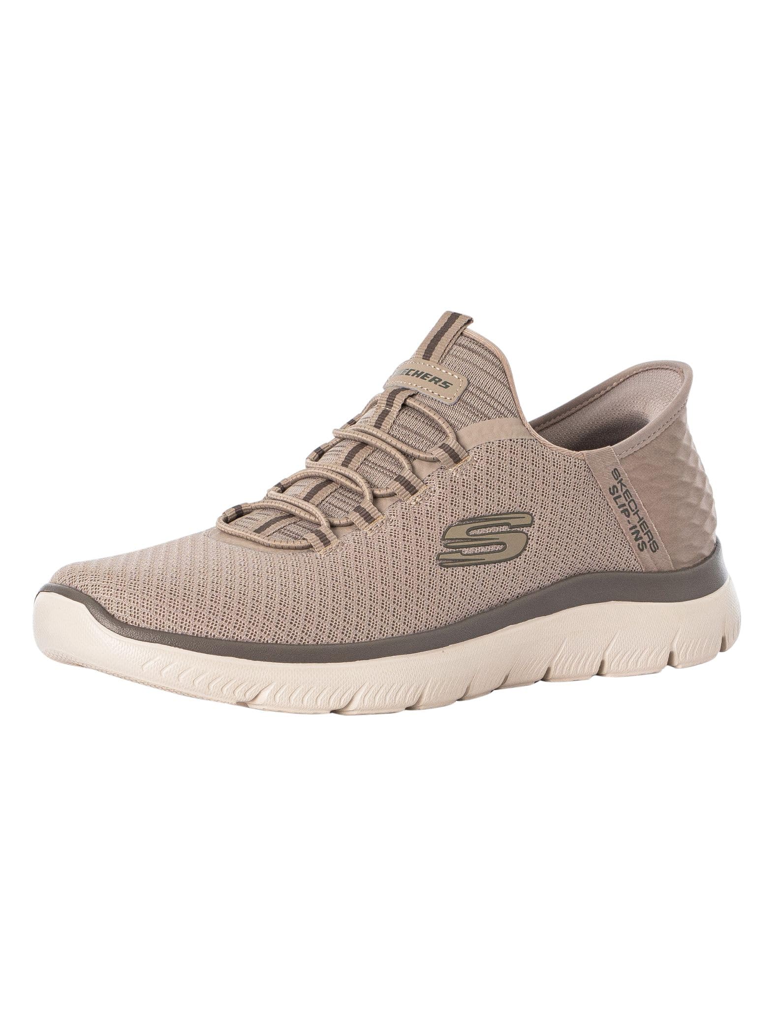 SKECHERS Herren Schuhe – Slip-On mit Memory Foam, Summits High, Taupe